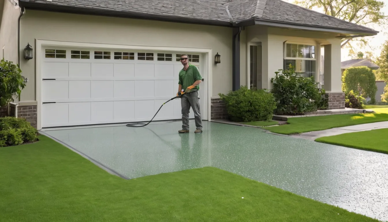 A clean, glossy epoxy-coated garage floor in a Mesquite home